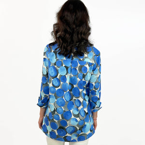 Oversizebluse Tina blau Rückenansicht