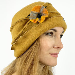 Mütze Wolke gelb Seite