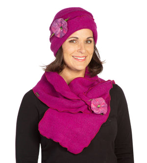 Mütze Wolke pink mit Steckschal