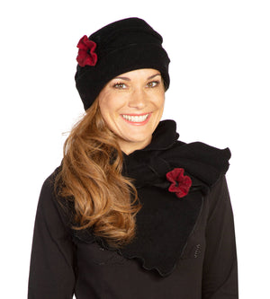 Steckschal Wolke schwarz und Duo-Mütze