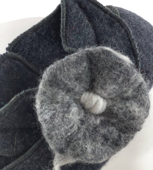 Stirnband Wolke grau Filzblüte