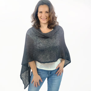 Strickponcho anthrazit