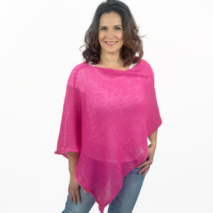 Strickponcho fuchsia