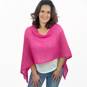 Strickponcho fuchsia 4