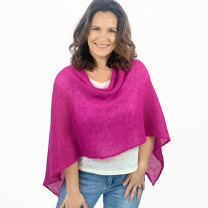 Strickponcho pink