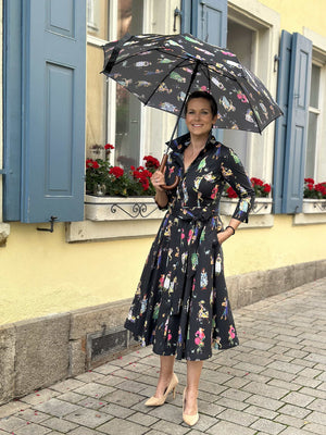 Regenschirm Weibsbilder offen schwarz