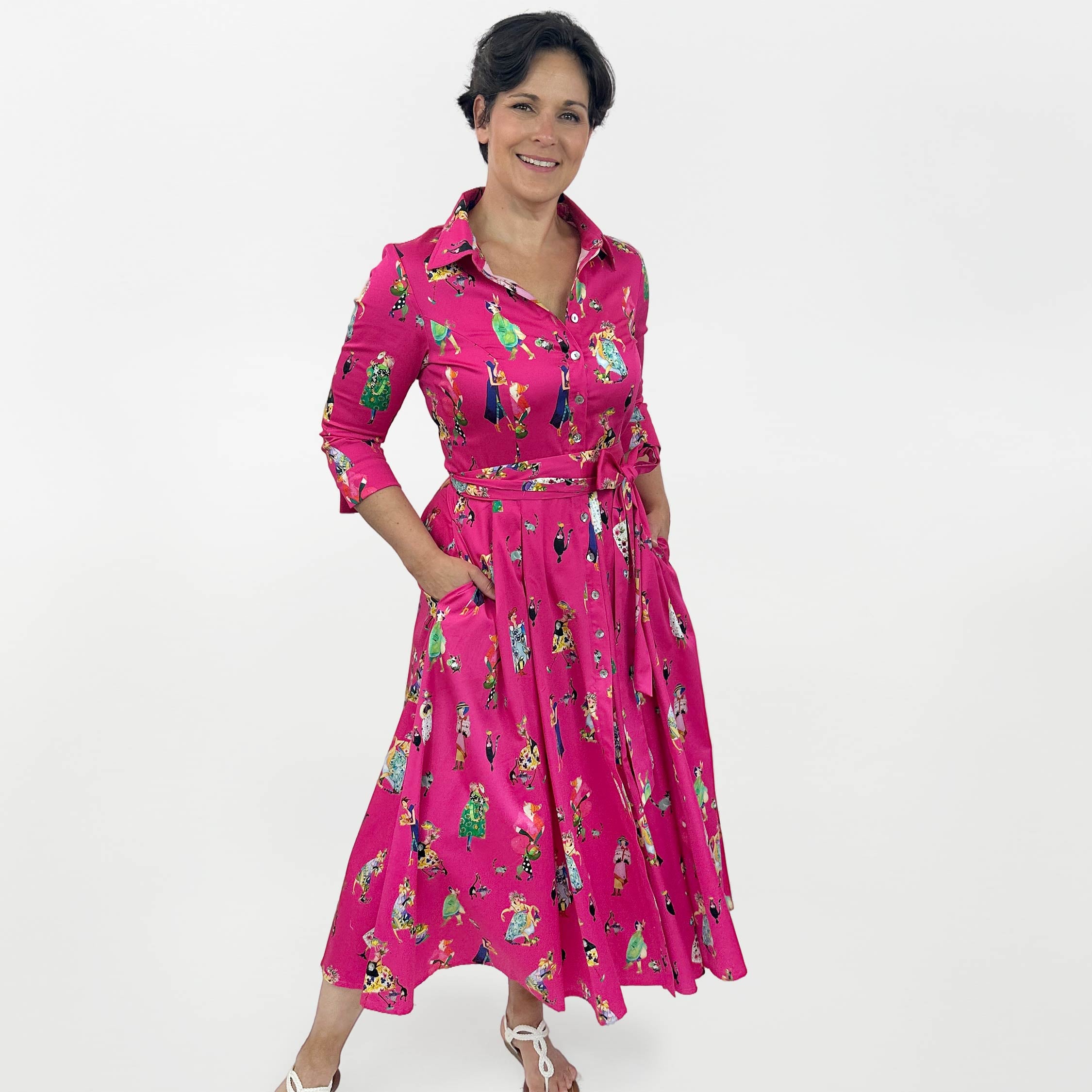 Blusenkleid Weibsbilder pink
