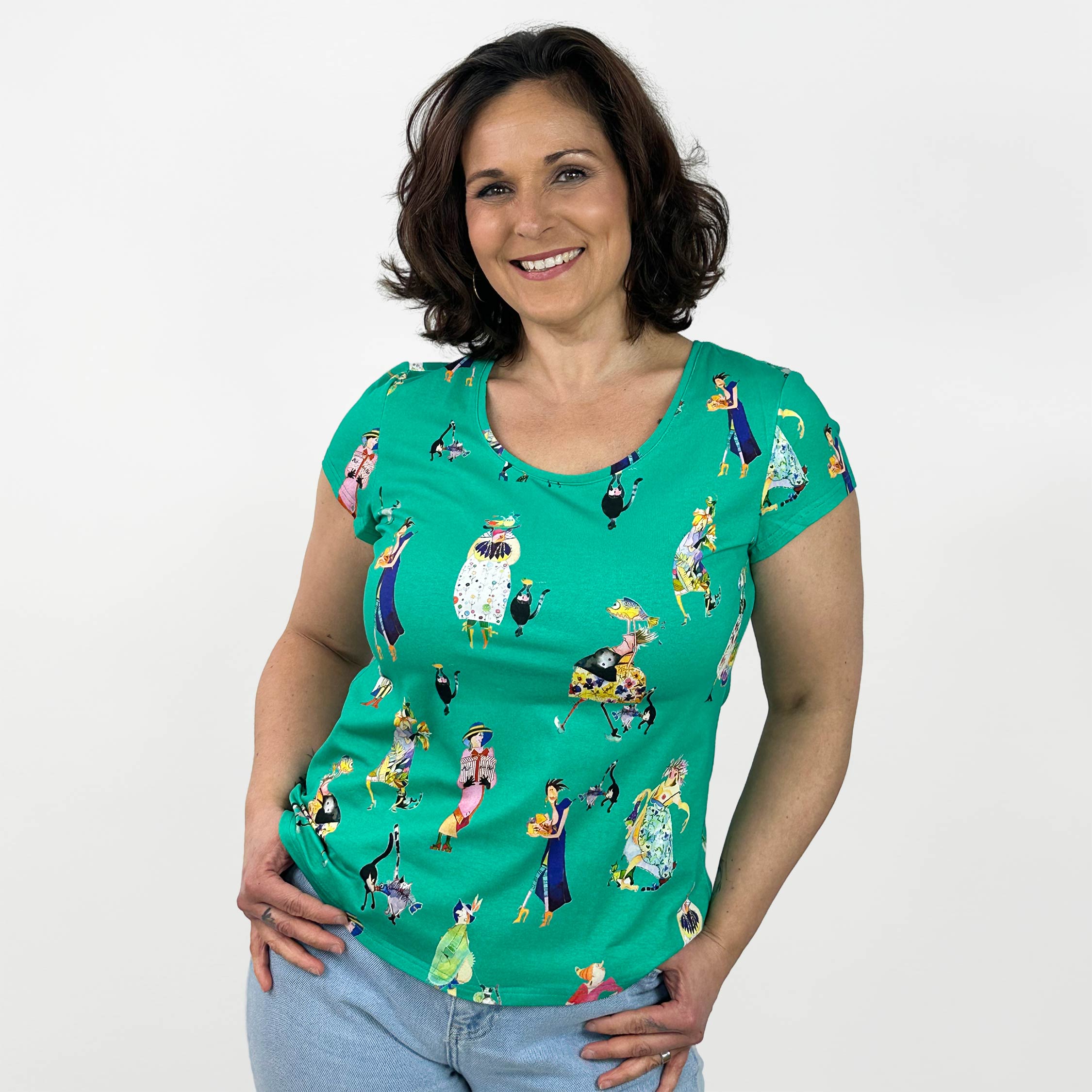 Kurzarmshirt Weibsbilder grün