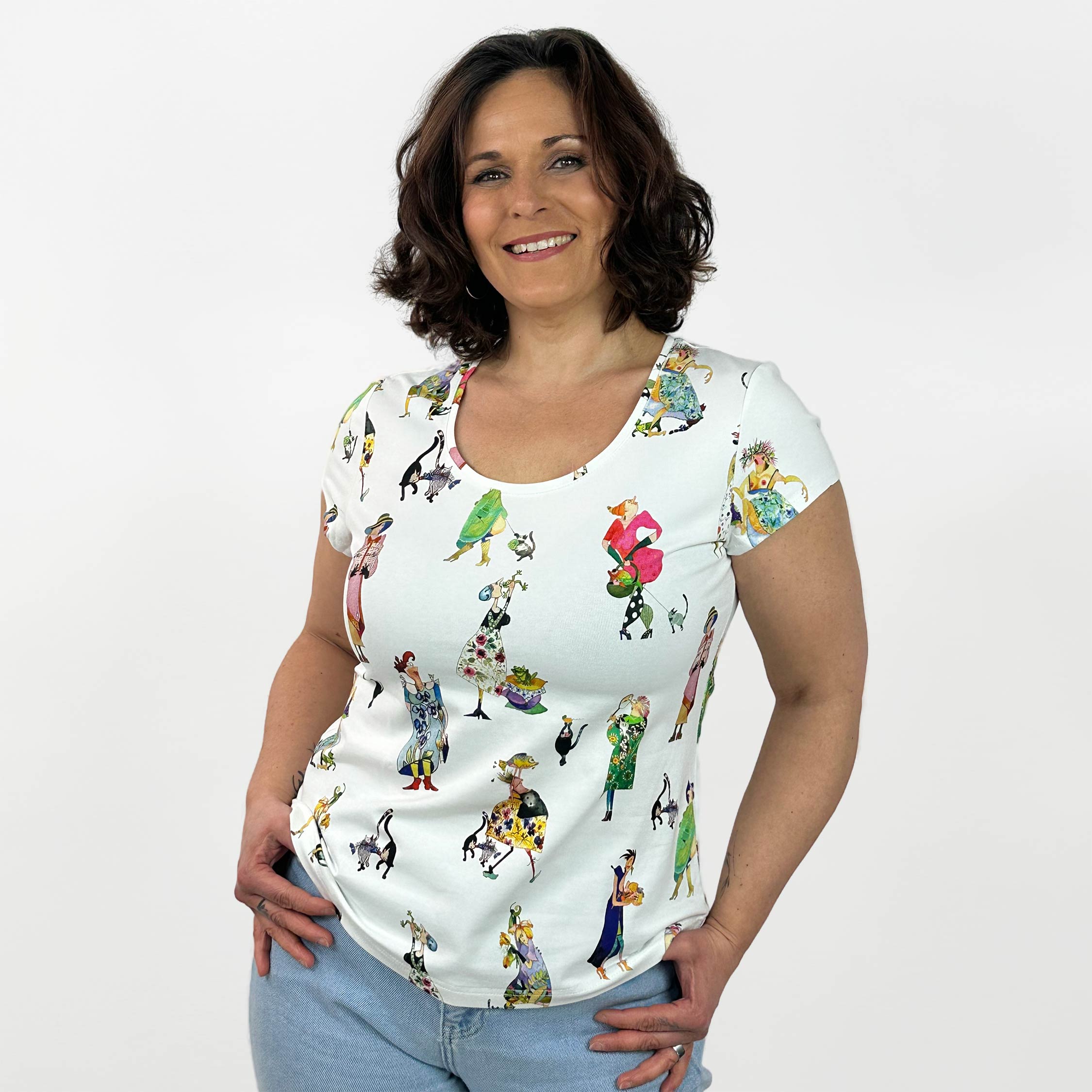 Kurzarmshirt Weibsbilder offwhite
