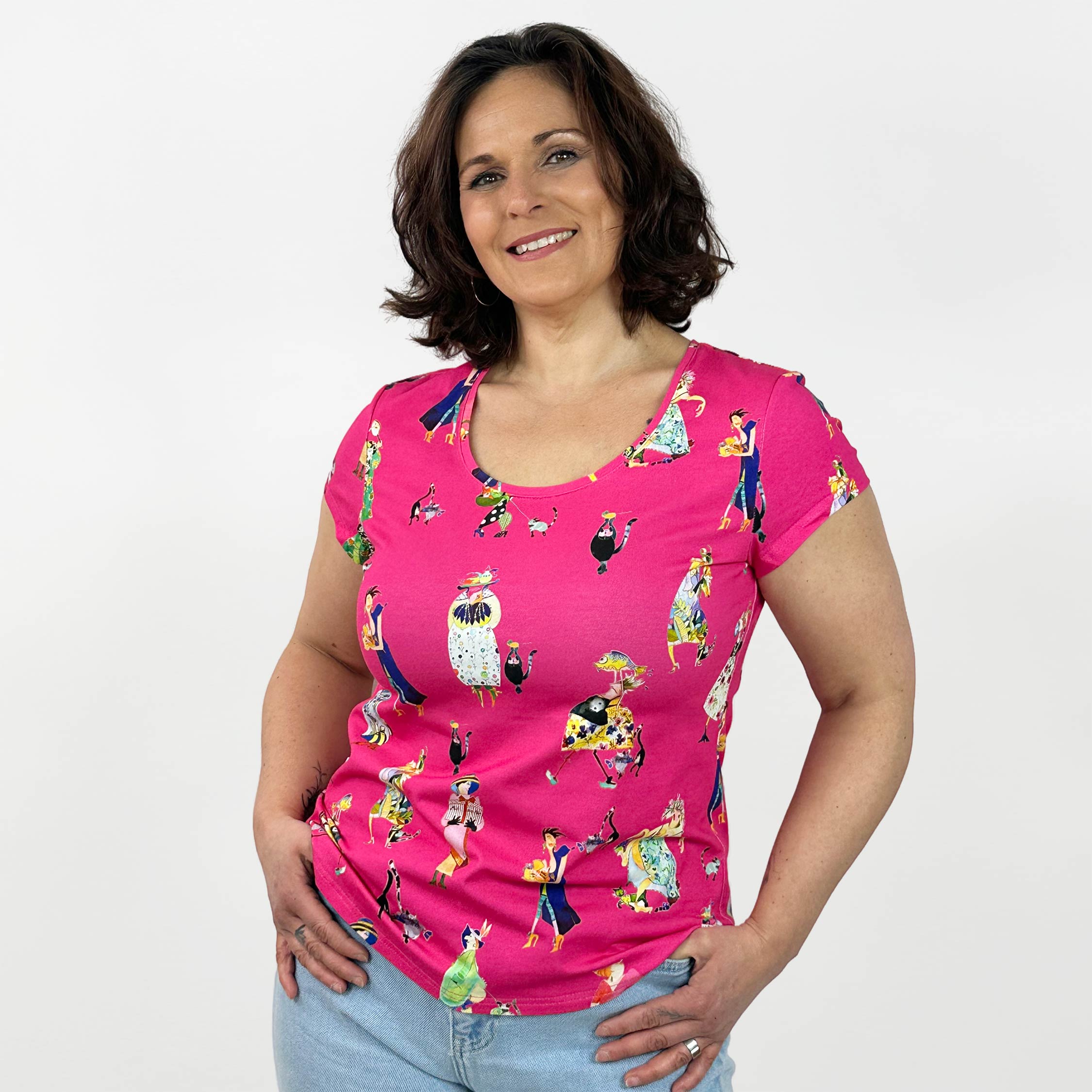 Kurzarmshirt Weibsbilder pink