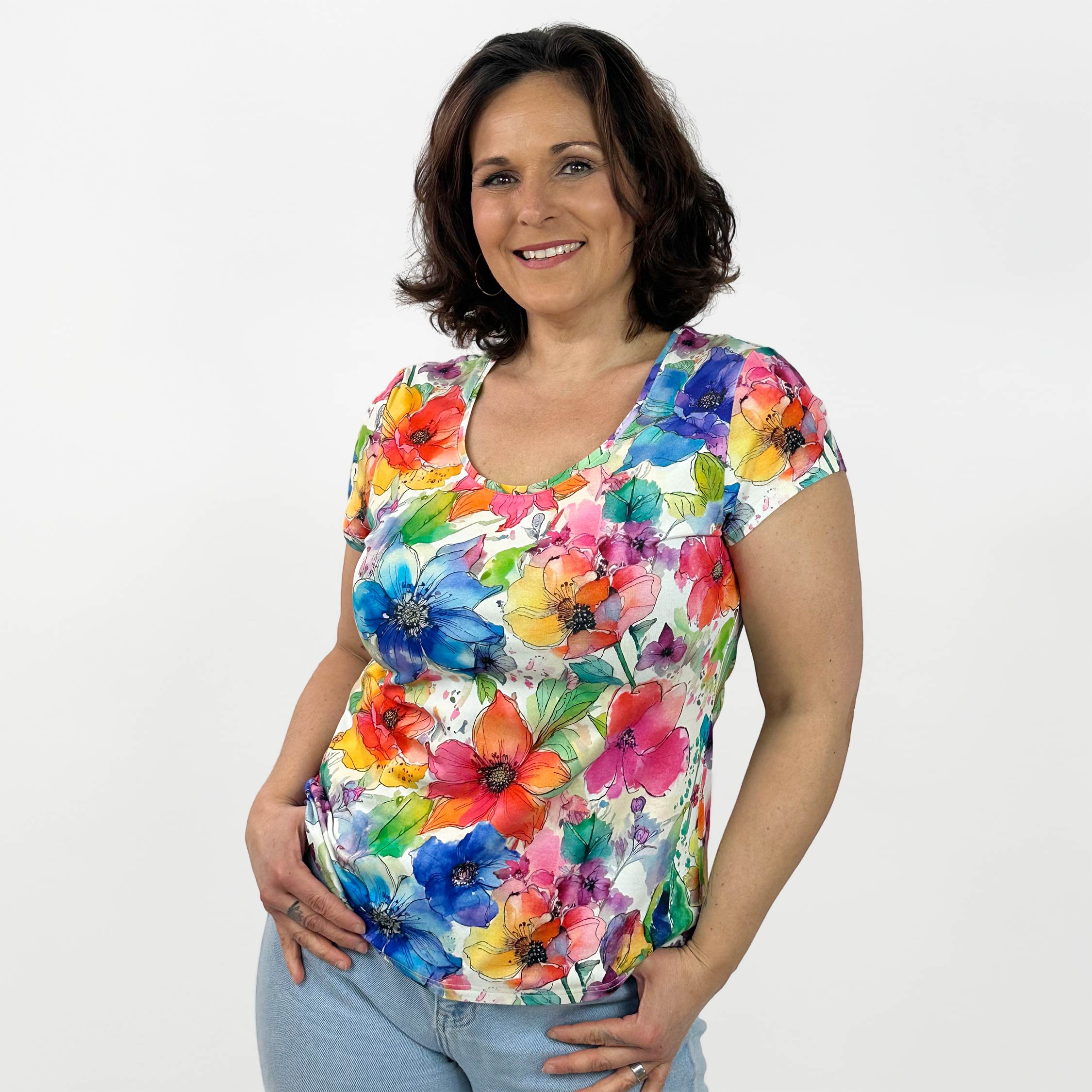 Kurzarmshirt flora
