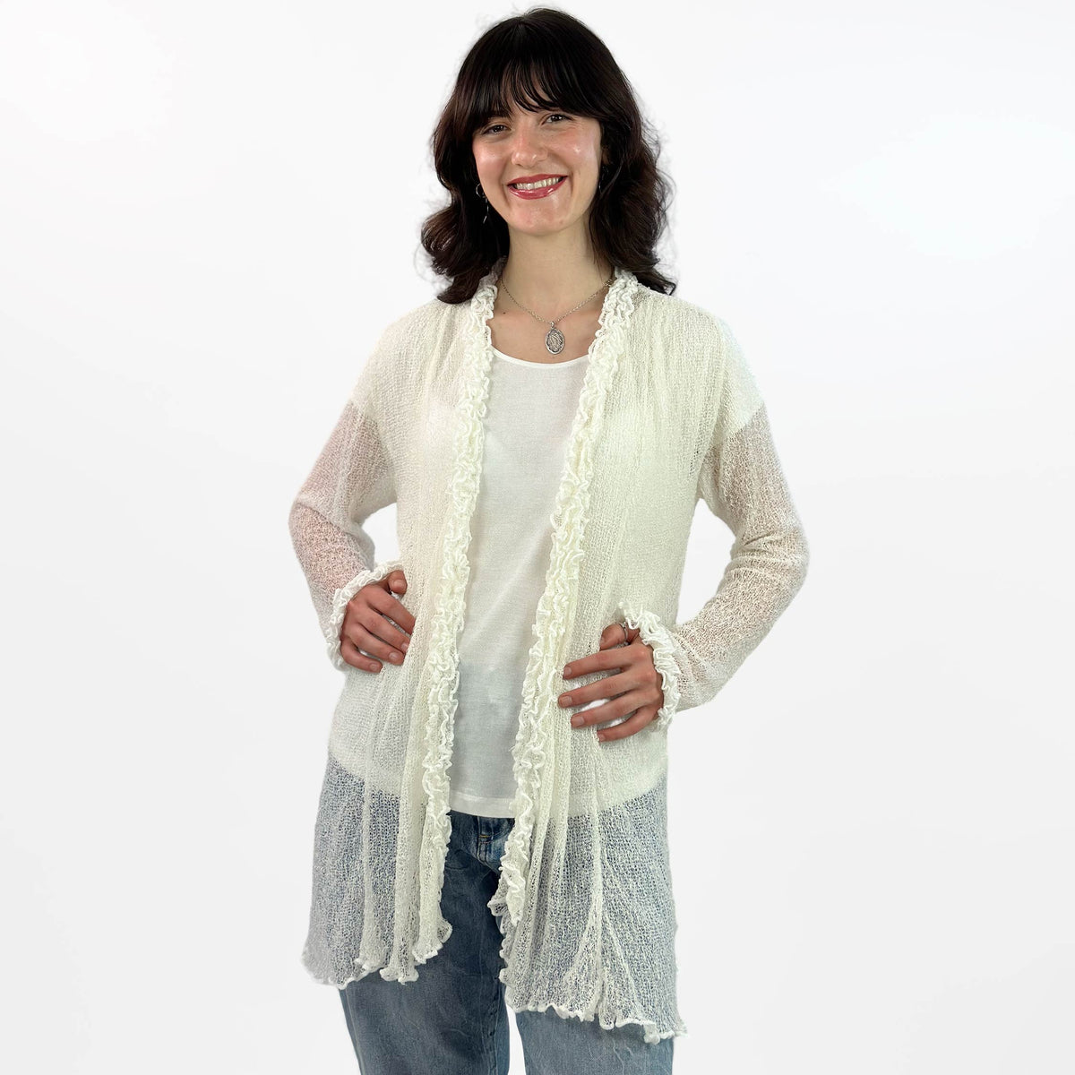 Longjacke Irini offwhite offen