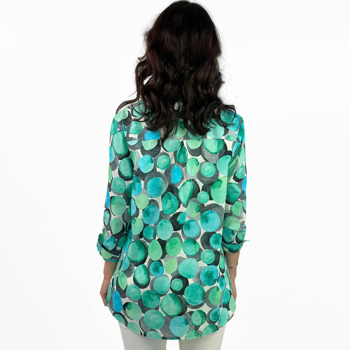 Oversizebluse Tina grün Rückenansicht