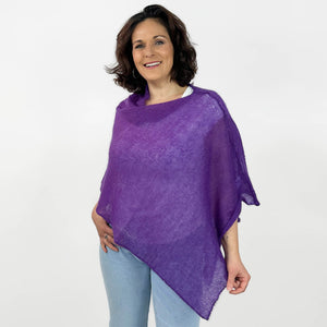 Strickponcho lila