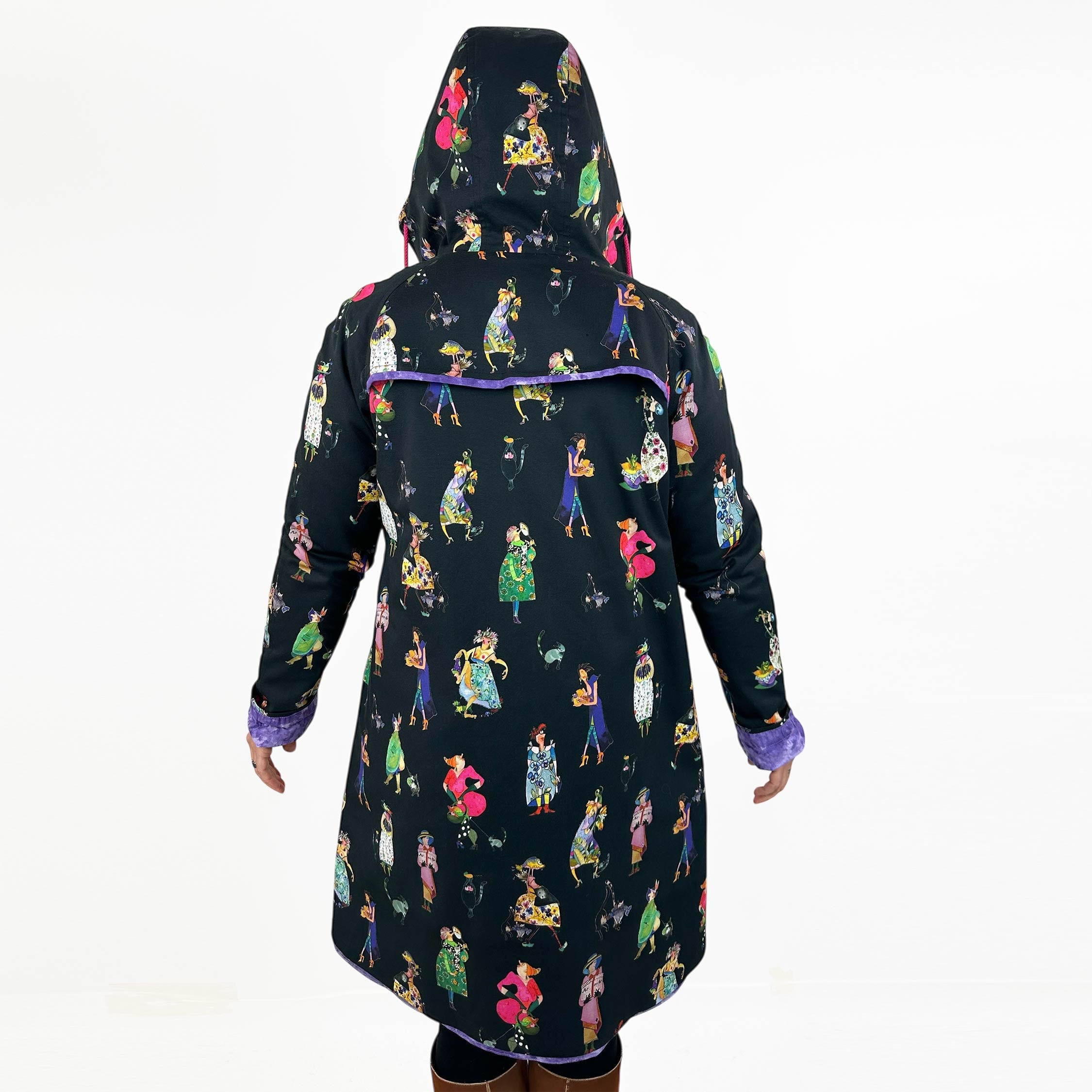 Wind- & Wetterjacke Weibsbilder schwarz Rückseite