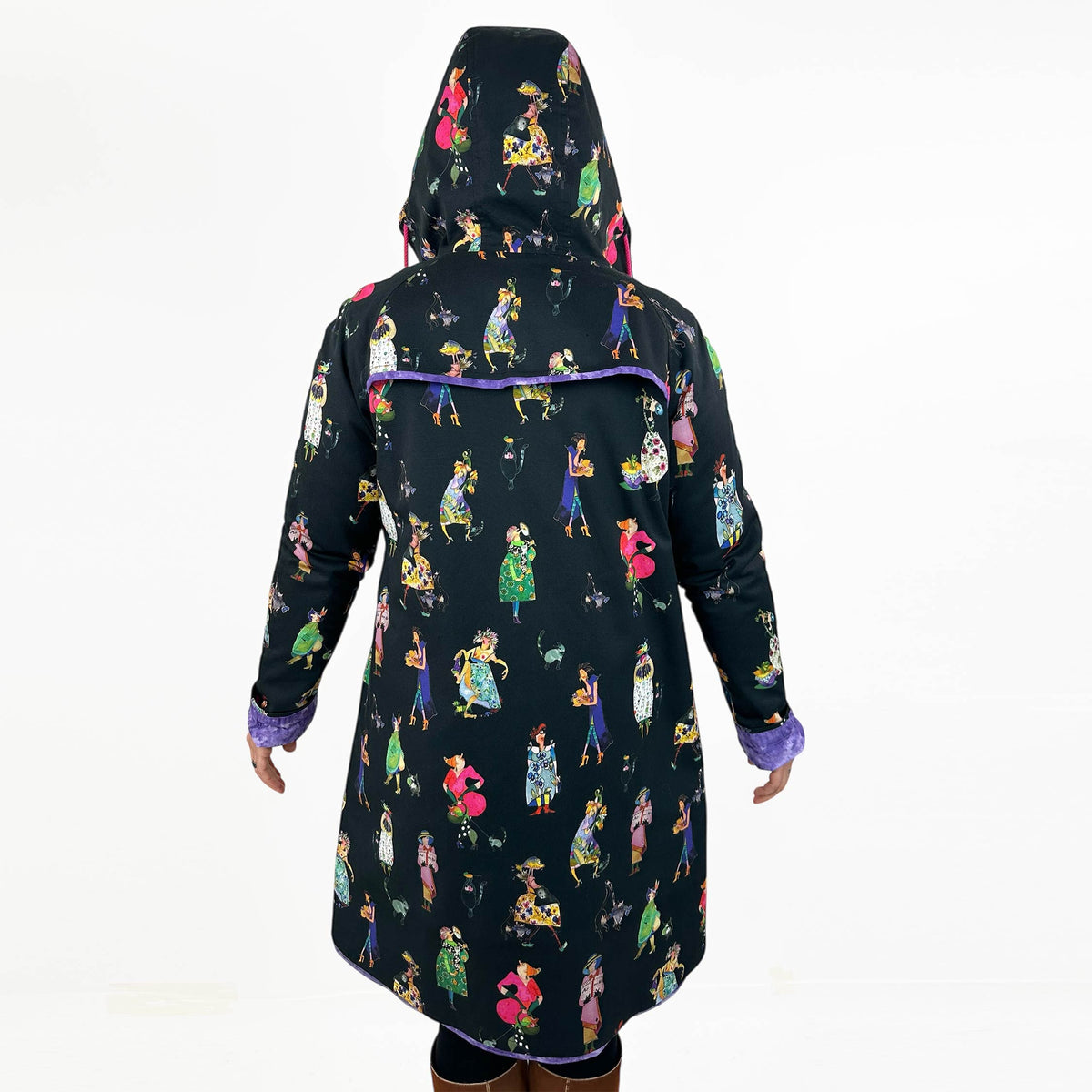 Wind- & Wetterjacke Weibsbilder schwarz Rückseite