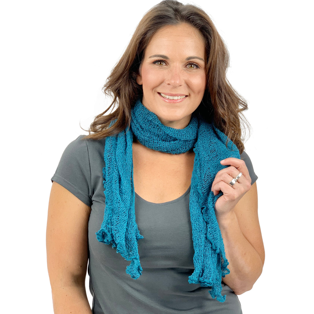 Bolero türkis als Schal