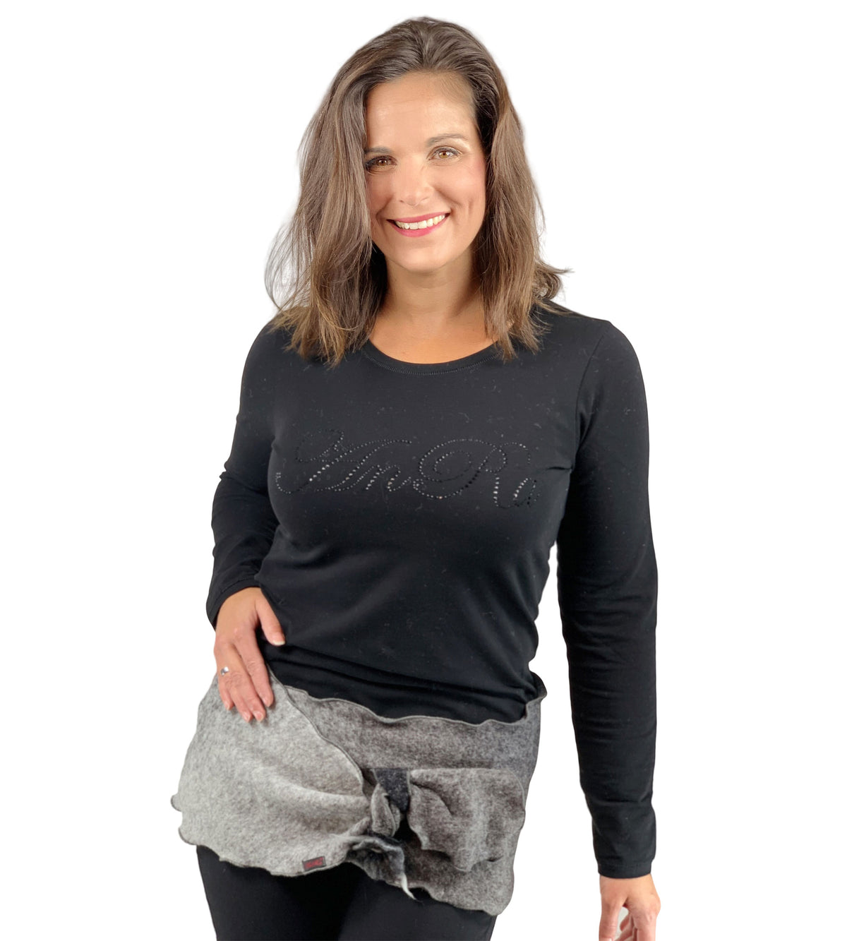 Steckschal XL Fabricia grau als Hüftschmeichler