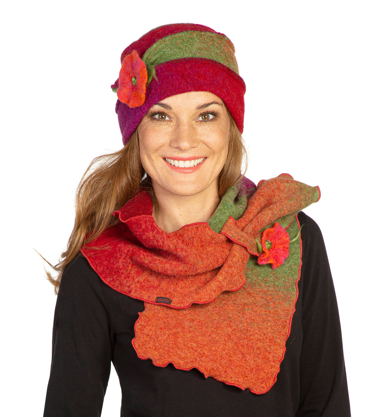 Duo-Mütze FABRICIA multicolor mit Steckschal