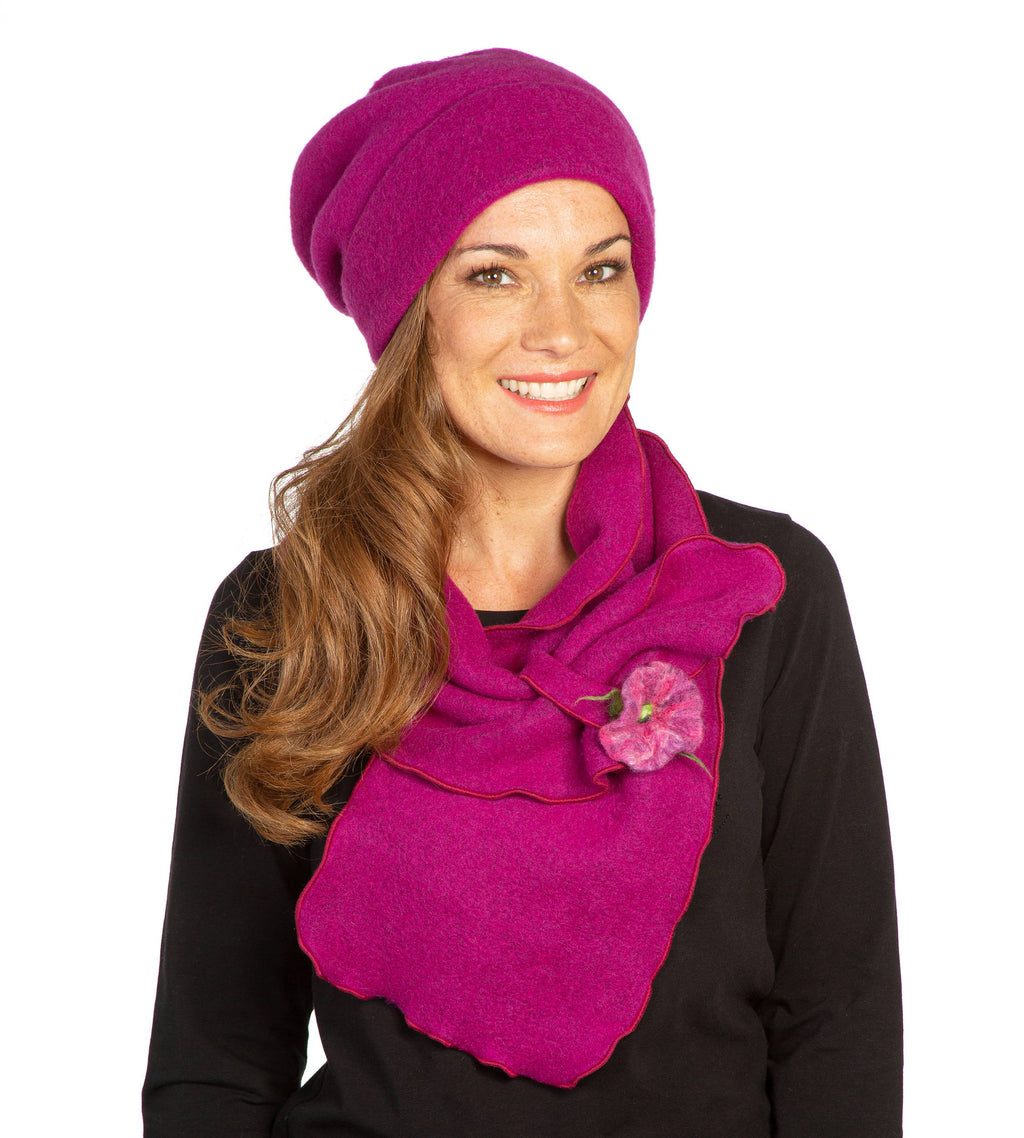 Steckschal Wolke pink und Beanie