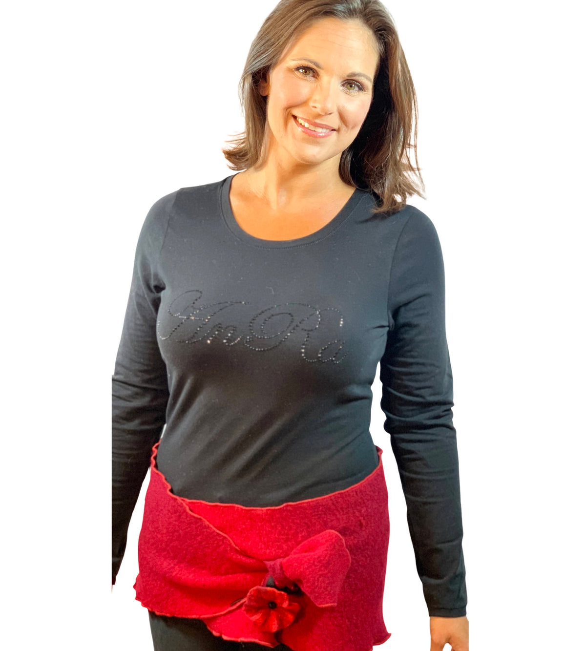 Steckschal XL Fabricia rot als Hüftschmeichler